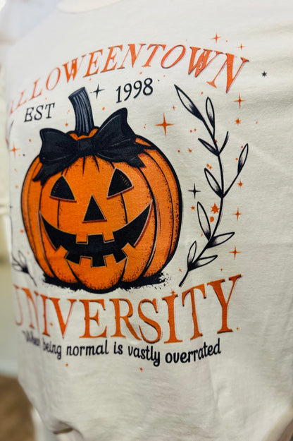 Halloweentown University Graphic T-Shirt | Spooky Season Tee | Halloween Pumpkin Shirt | Boutique Halloween Graphic Tee | Fall Spooky Shirt