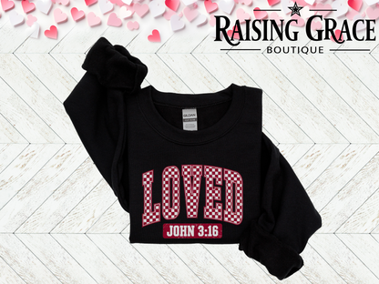John 3:16 Valentine’s Sweatshirt | Adult Love Message Sweatshirt