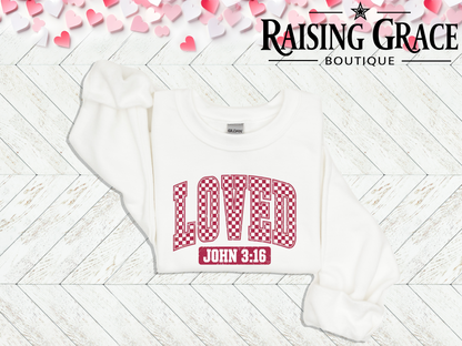 John 3:16 Valentine’s Sweatshirt | Adult Love Message Sweatshirt