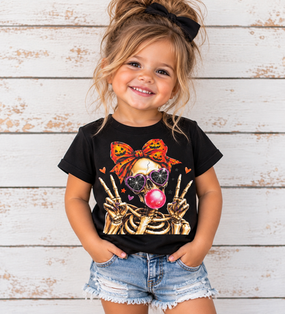 Spooky Girl Skeleton Graphic Tee – Toddler