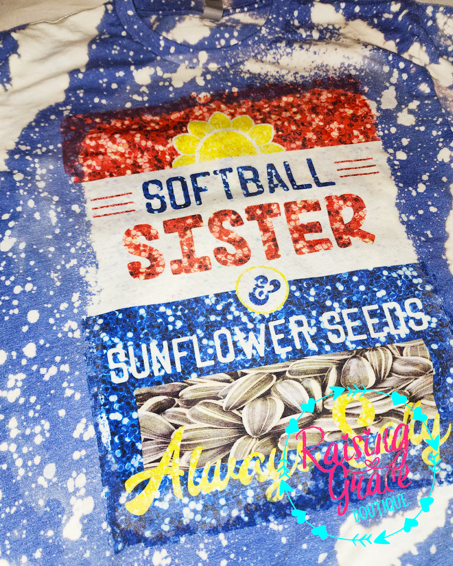 Salty Softball Sister - Bleached T-Shirt - Youth