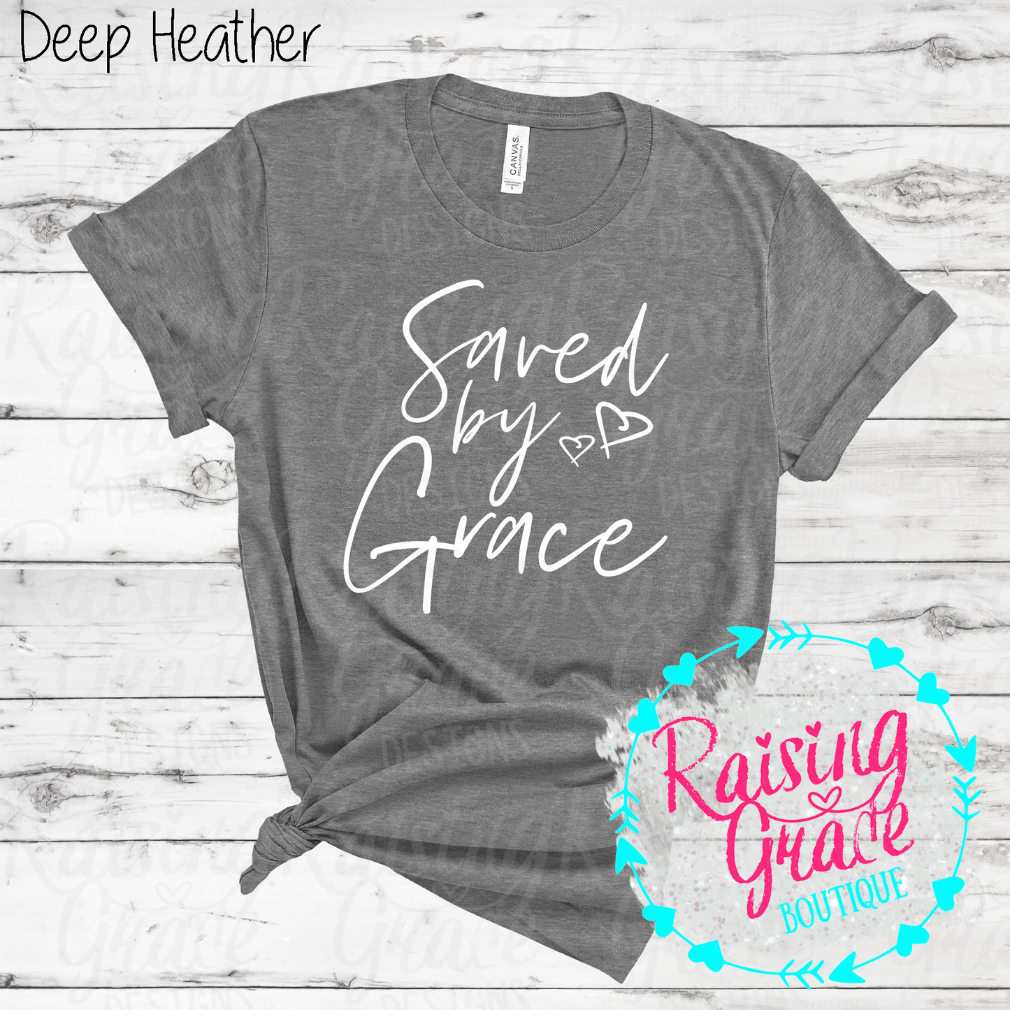 Saved By Grace - T-Shirt - (Whites, Blacks, and Shades of Grey)