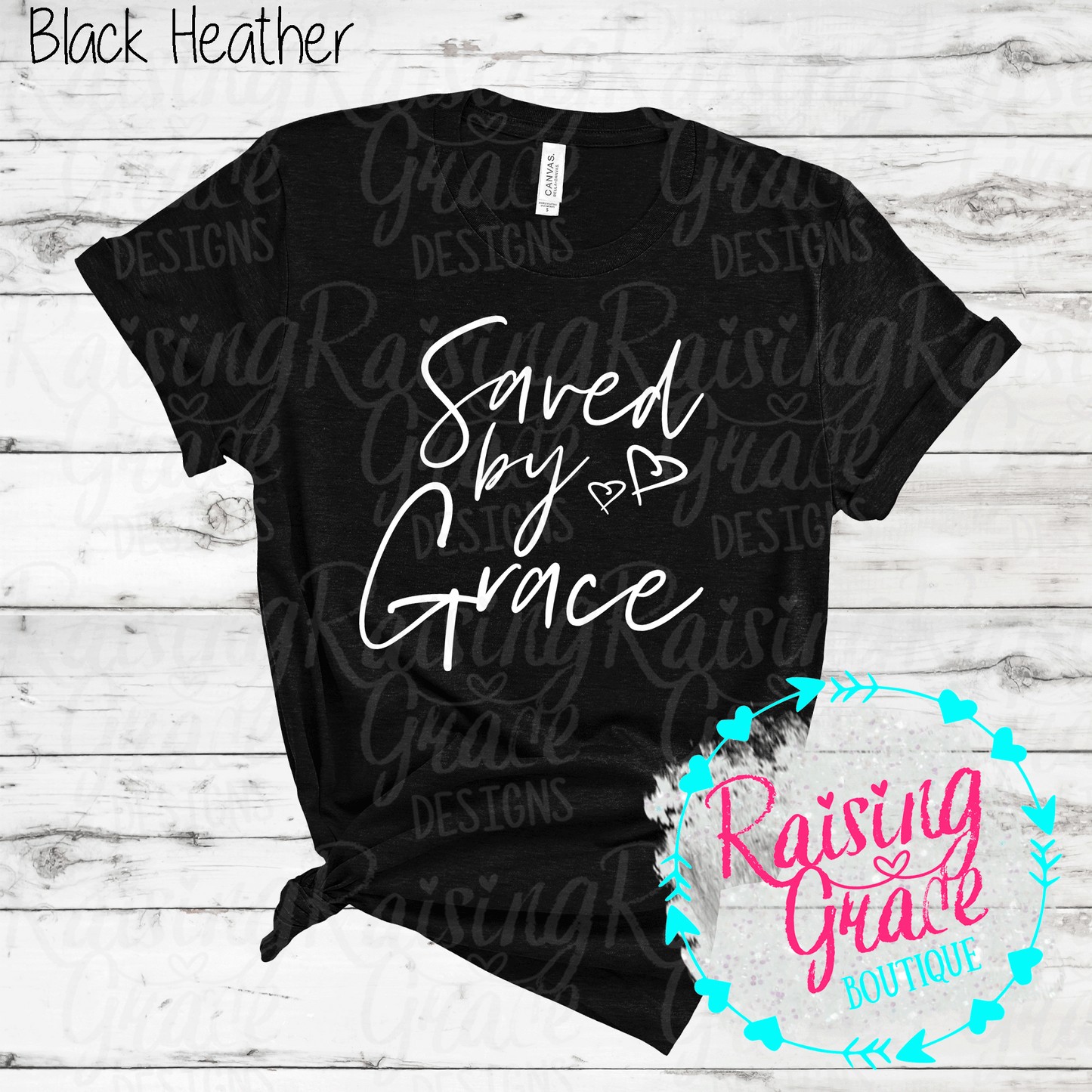 Saved By Grace - T-Shirt - (Whites, Blacks, and Shades of Grey)