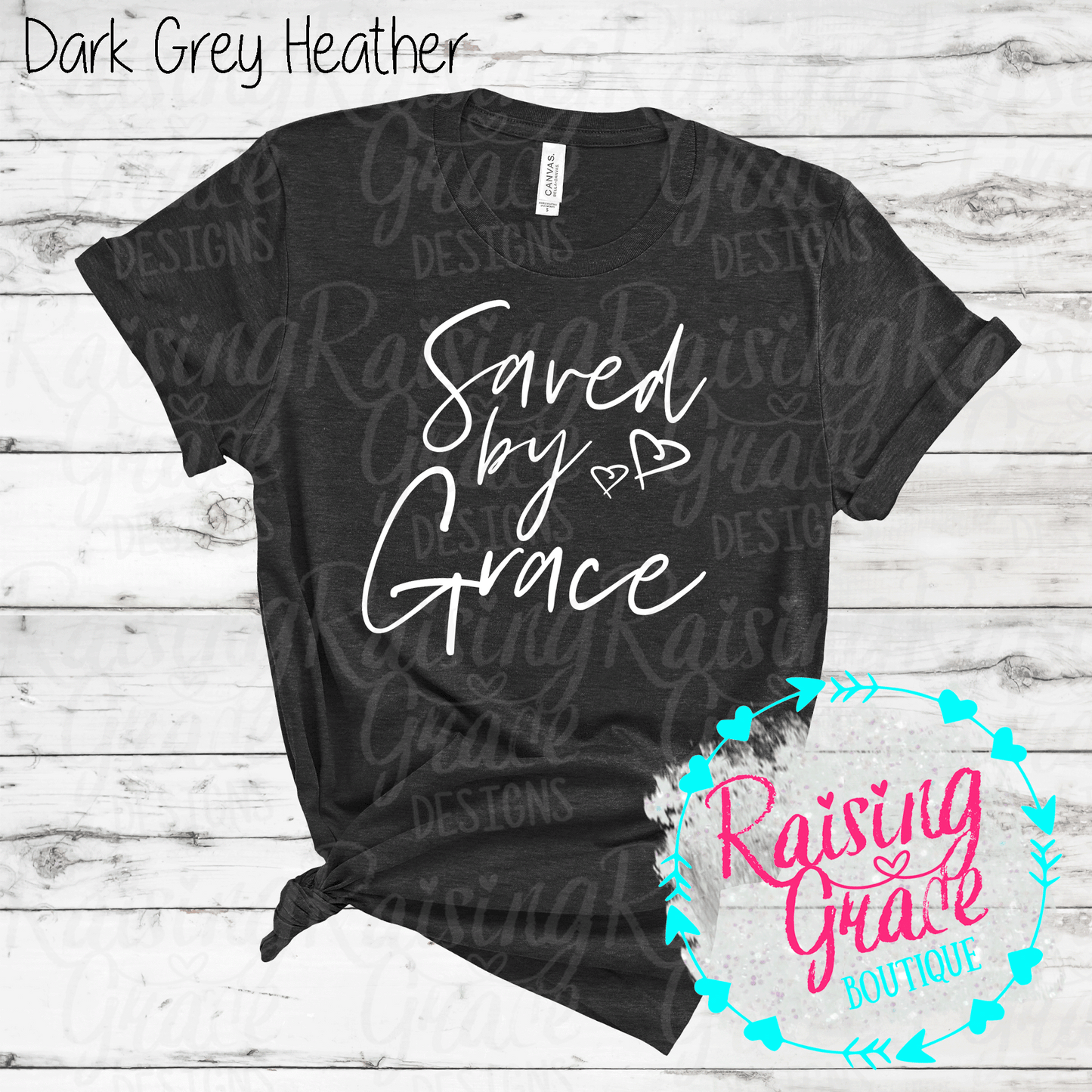 Saved By Grace - T-Shirt - (Whites, Blacks, and Shades of Grey)