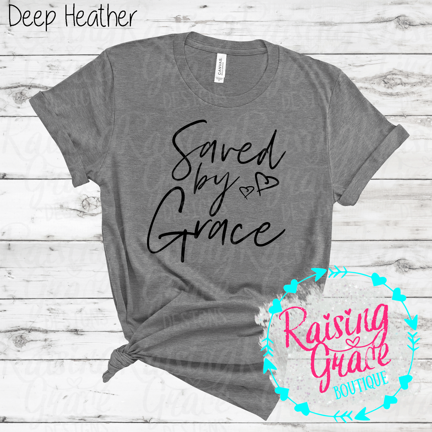 Saved By Grace - T-Shirt - (Whites, Blacks, and Shades of Grey)