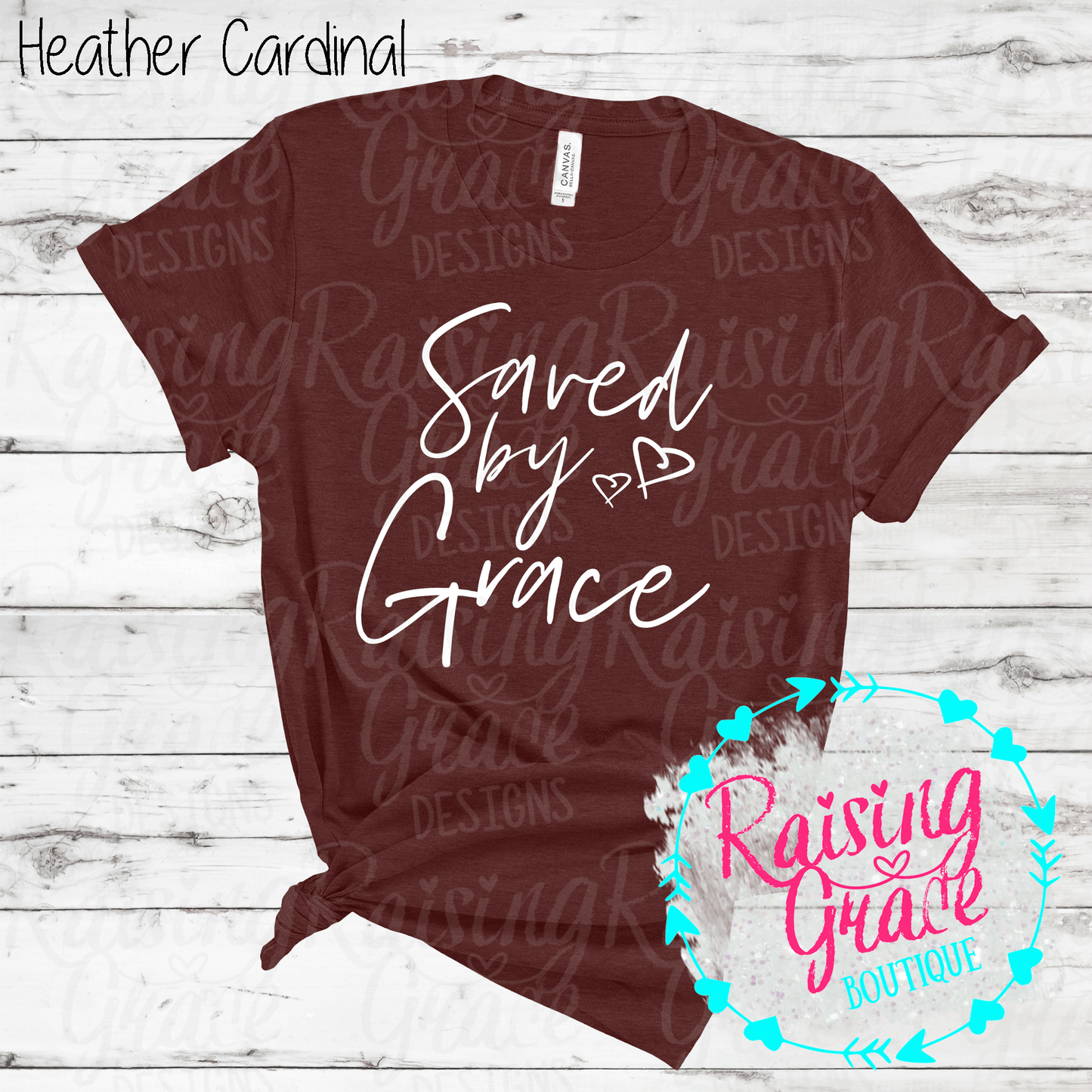 Saved By Grace - T-Shirt - (Shades of Red)