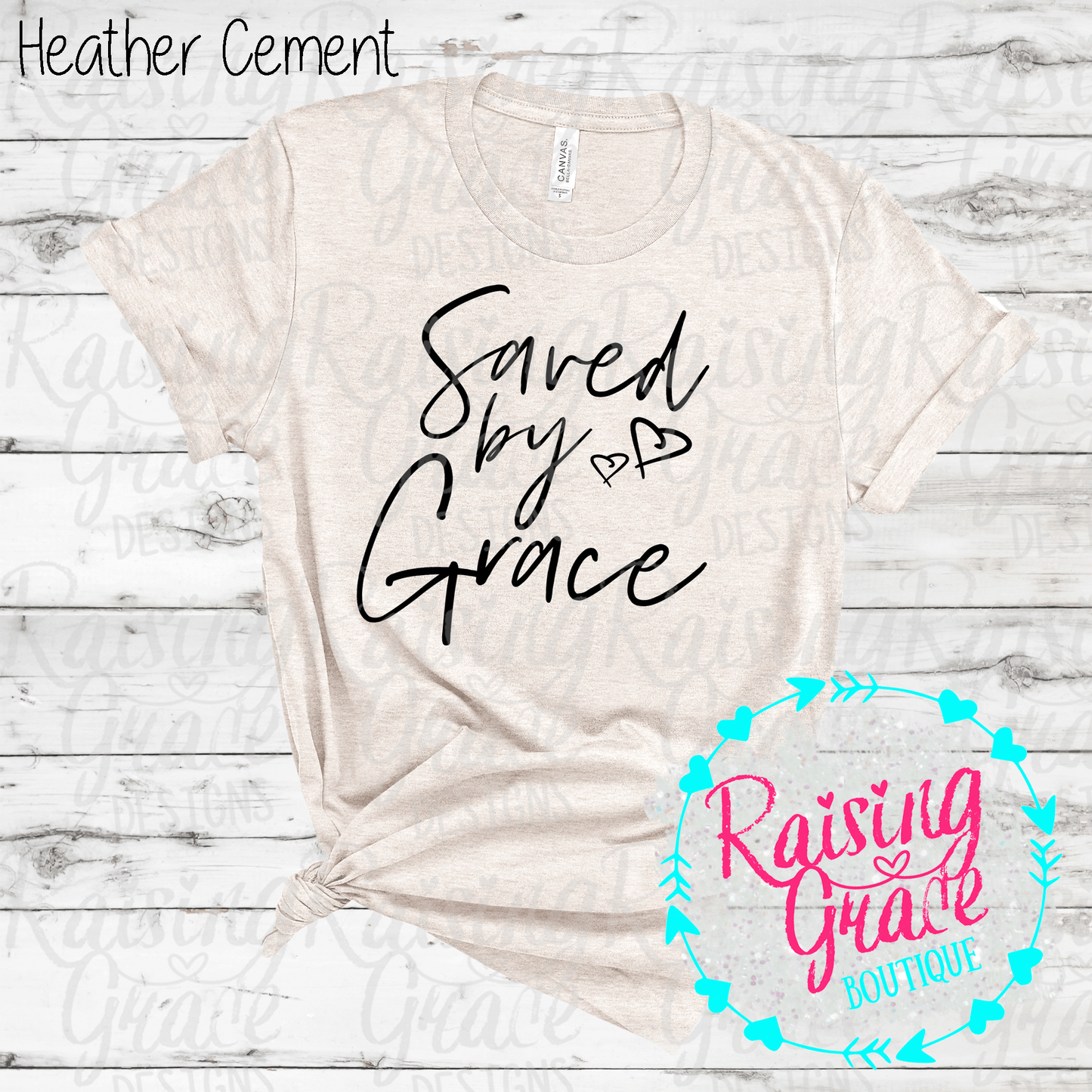 Saved By Grace - T-Shirt - (Whites, Blacks, and Shades of Grey)