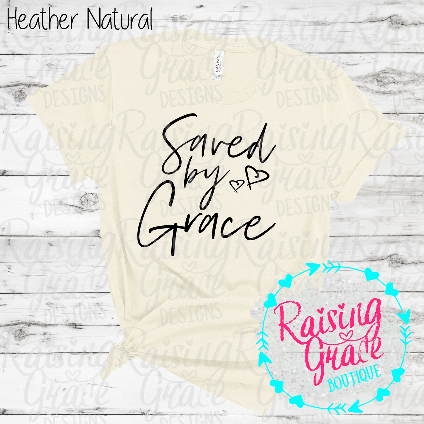 Saved By Grace - T-Shirt - (Whites, Blacks, and Shades of Grey)