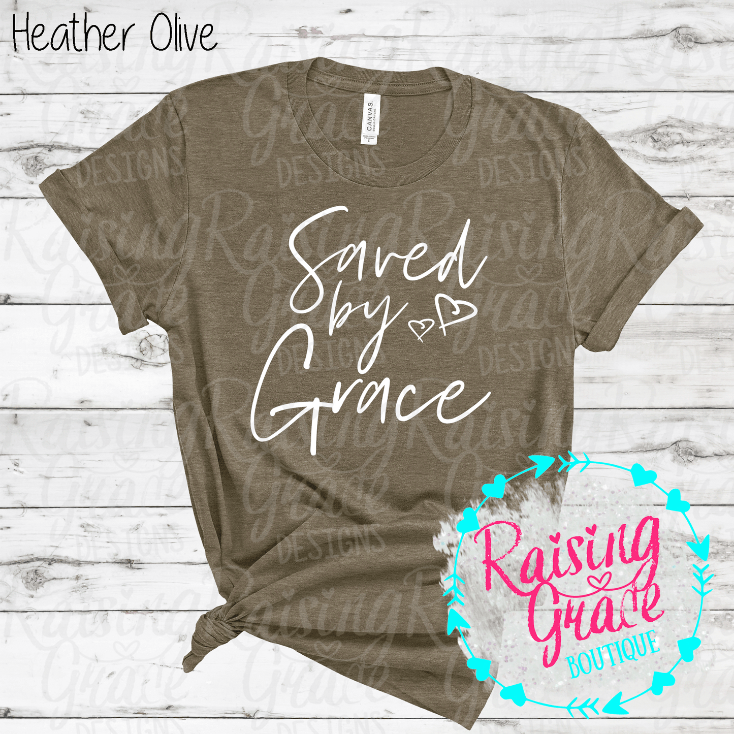 Saved By Grace - T-Shirt - (Shades of Green)