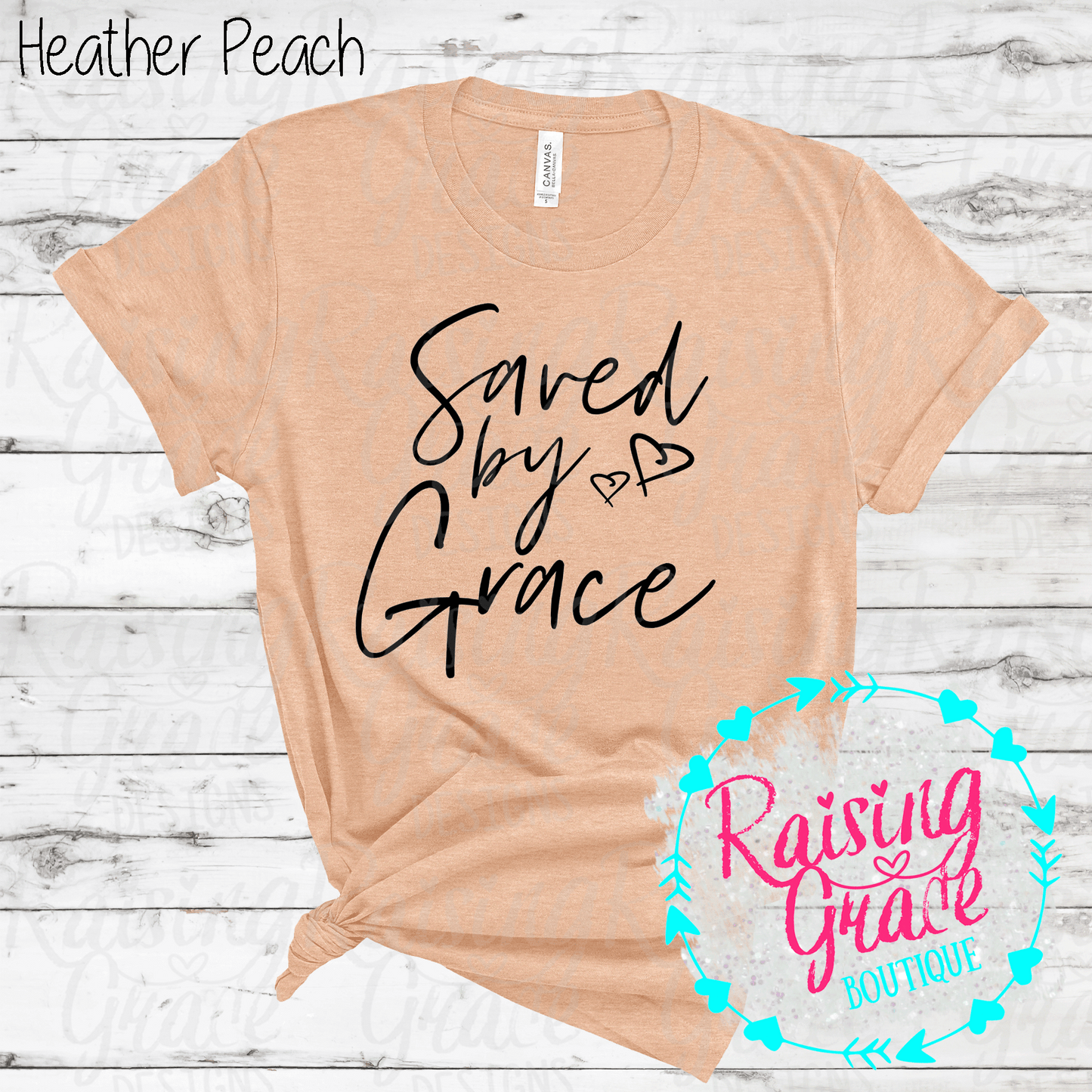 Saved By Grace - T-Shirt - (Orange and Browns)