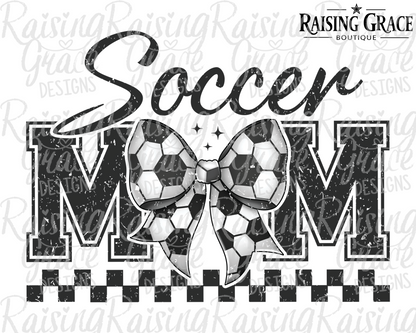 Soccer Mom Graphic T-Shirt | Checkered Soccer Tee | Sports Mom Shirt | Boutique Soccer Mama Tee | Game Day Graphic Tee
