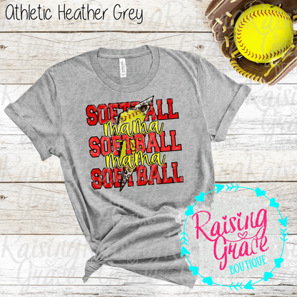 Softball Mama Graphic T-Shirt | Sports Mom Tee | Softball Mom Shirt | Boutique Game Day Graphic Tee | Softball Season Shirt
