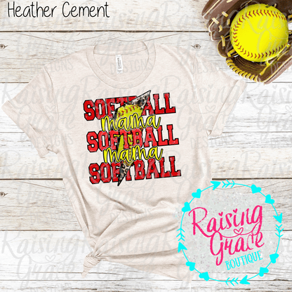 Softball Mama Graphic T-Shirt | Sports Mom Tee | Softball Mom Shirt | Boutique Game Day Graphic Tee | Softball Season Shirt
