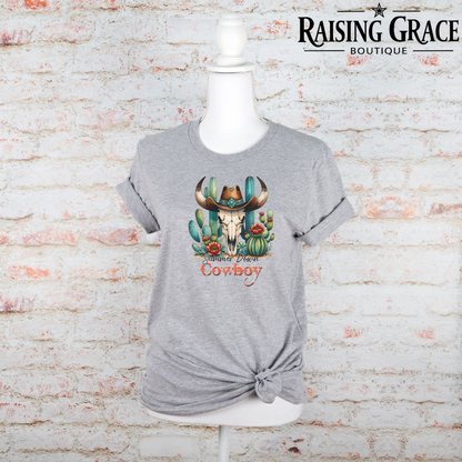 Simmer Down Cowboy Graphic T-Shirt | Western Graphic Tee | Cowgirl Rodeo Shirt | Boutique Western Tee | Desert Cowgirl Shirt