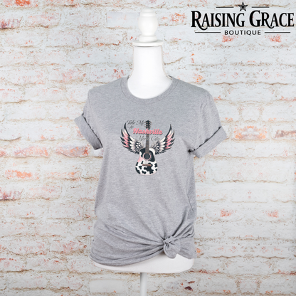 Take Me To Nashville Graphic T-Shirt | Country Music Tee | Western Graphic Tee | Boutique Cowgirl Shirt | Nashville Music City Tee
