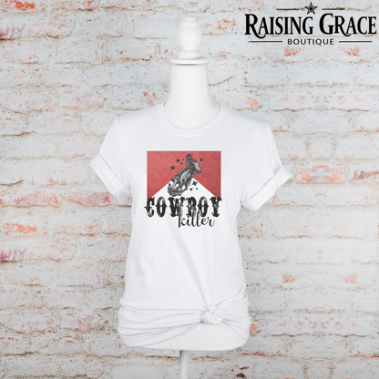 Cowboy Killer Graphic T-Shirt | Western Graphic Tee | Cowgirl Rodeo Shirt | Boutique Western Tee | Country Concert Shirt