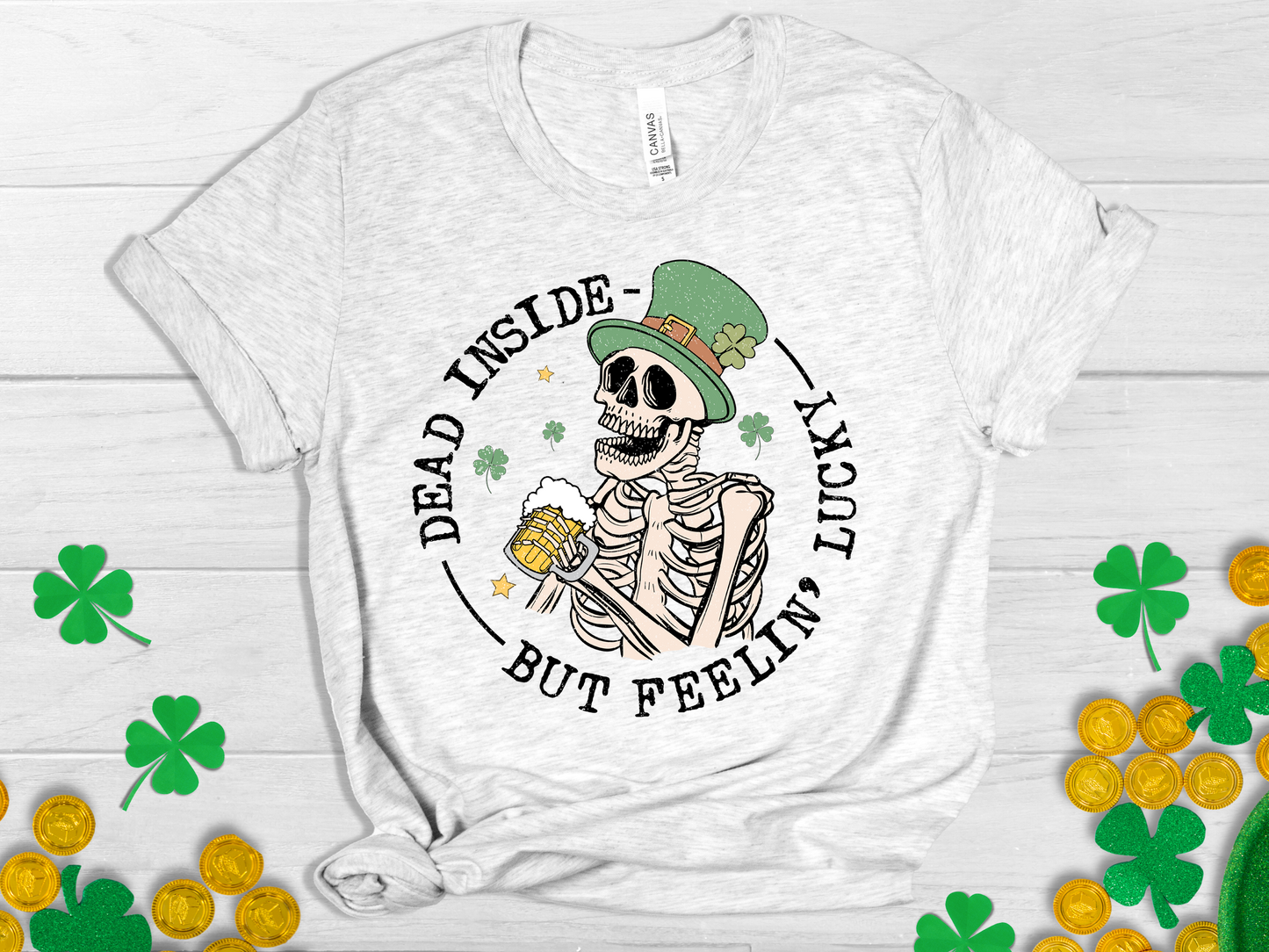 Dead Inside but Feeling Lucky - Unisex Jersey Short Sleeve Tee - Adult T-Shirt