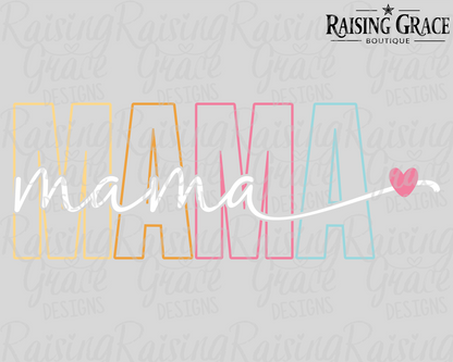 Pastel Mama Graphic T-Shirt | Trendy Mama Tee | Boutique Mom Shirt | Minimalist Mama Graphic Tee | Everyday Mom Shirt