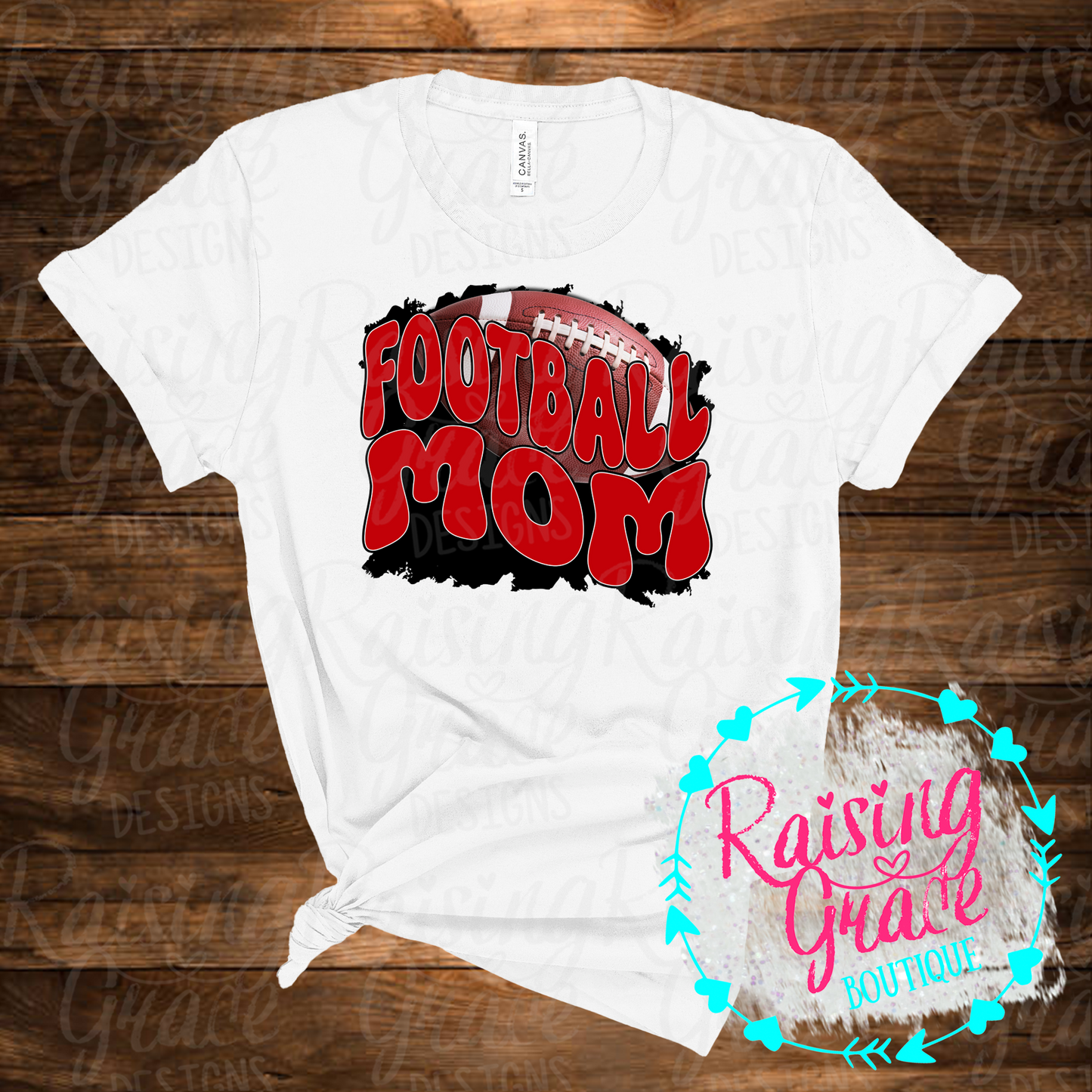 Football Mom - Red - Adult T-Shirt