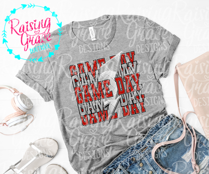 Game Day Volleyball Graphic T-Shirt | Red and Black Volleyball Tee | Sports Mom Shirt | Boutique Game Day Graphic Tee | Volleyball Season Shirt