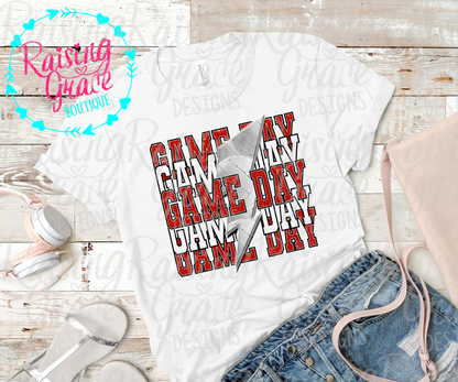Game Day Volleyball Graphic T-Shirt | Red and Black Volleyball Tee | Sports Mom Shirt | Boutique Game Day Graphic Tee | Volleyball Season Shirt