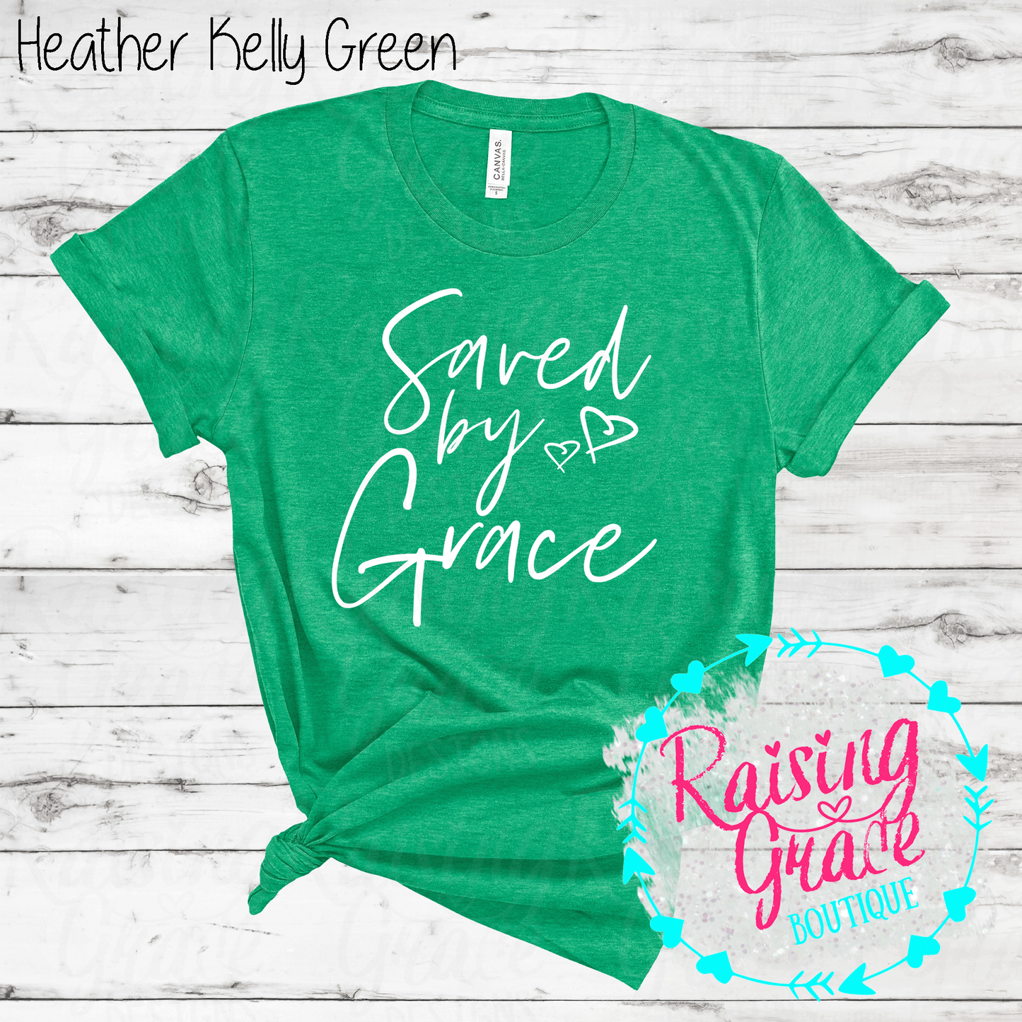 Saved By Grace - T-Shirt - (Shades of Green)