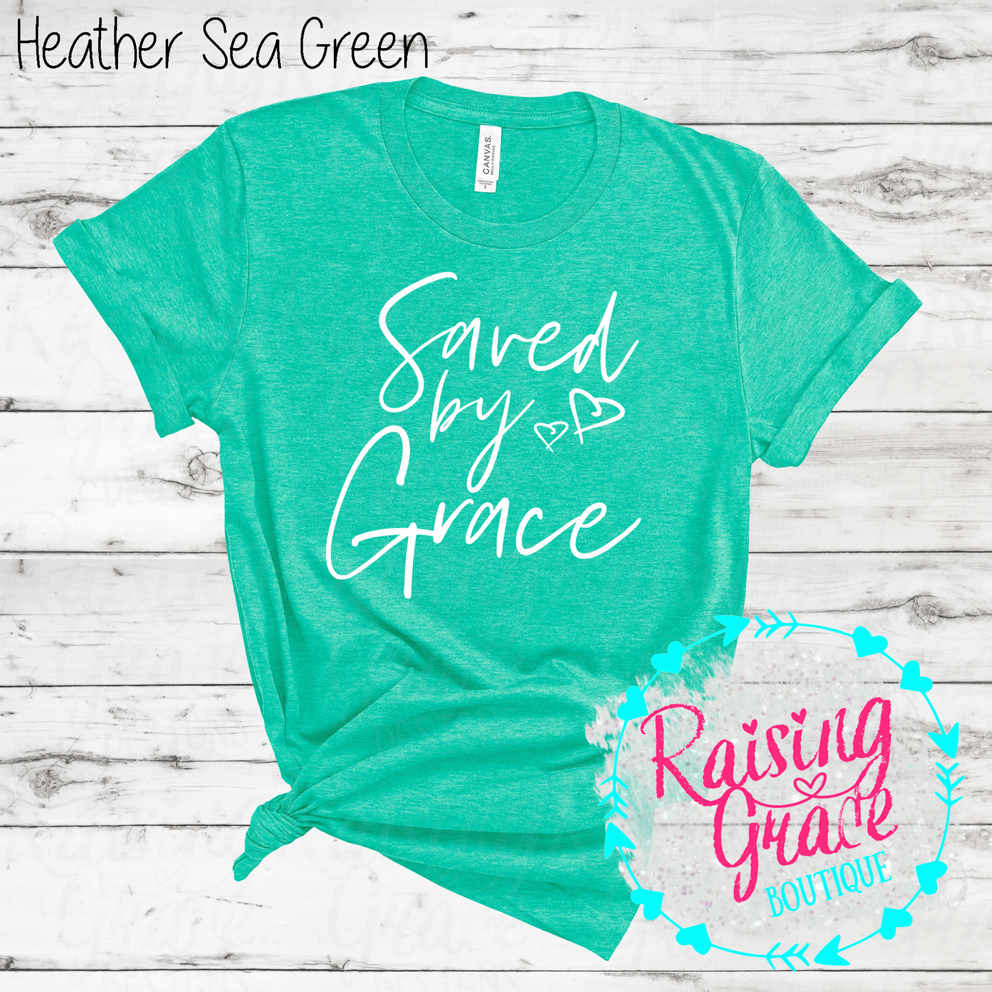 Saved By Grace - T-Shirt - (Shades of Green)