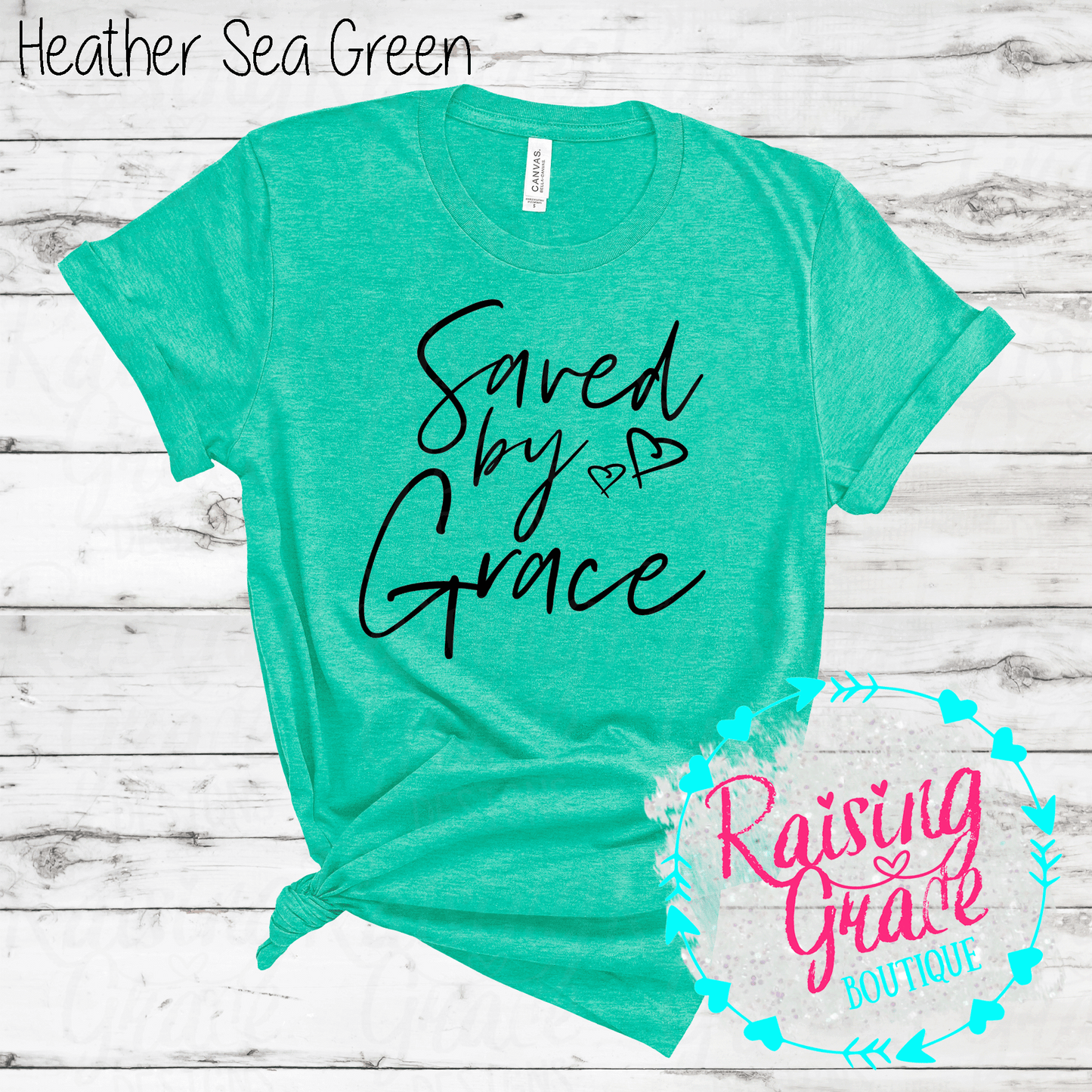 Saved By Grace - T-Shirt - (Shades of Green)