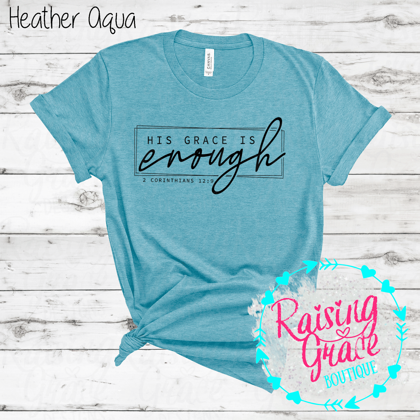 His Grace is Enough T-Shirt - (Shades of Blue)