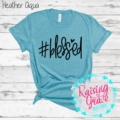 #Blessed Graphic T-Shirt | Faith Based Graphic Tee | Christian Inspirational Shirt | Boutique Faith Tee | Simple Christian Shirt