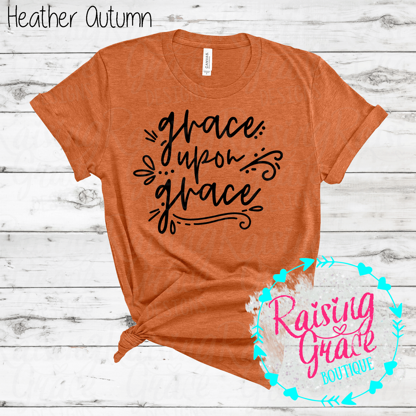 Grace Upon Grace - T-Shirt - (Orange and Browns)