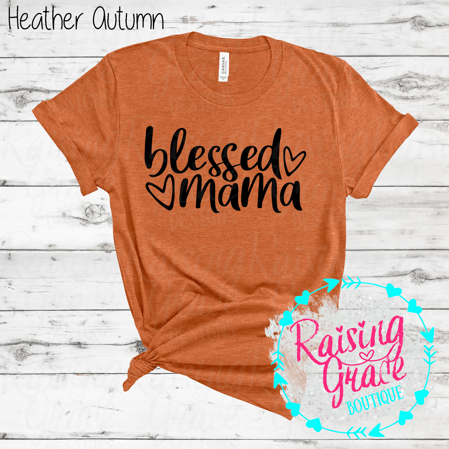 Blessed Mama T-Shirt - (Orange and Browns)