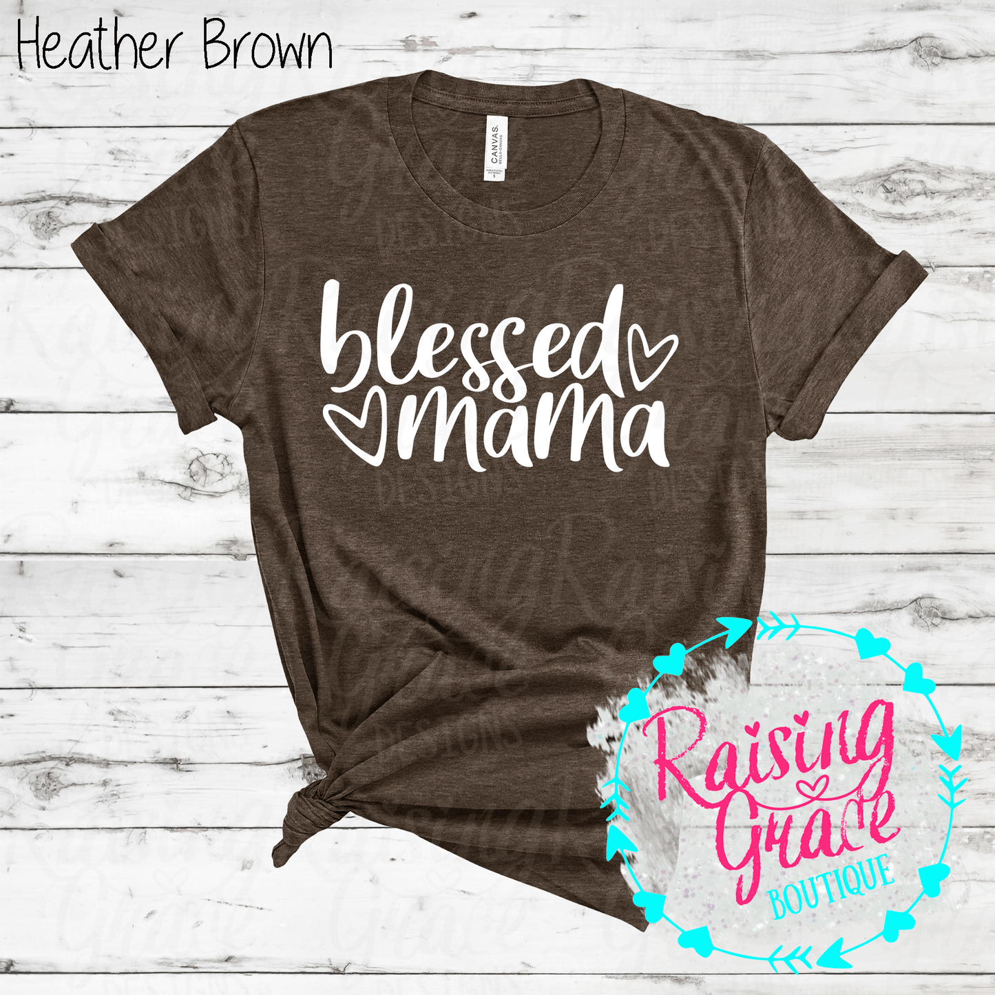 Blessed Mama T-Shirt - (Orange and Browns)