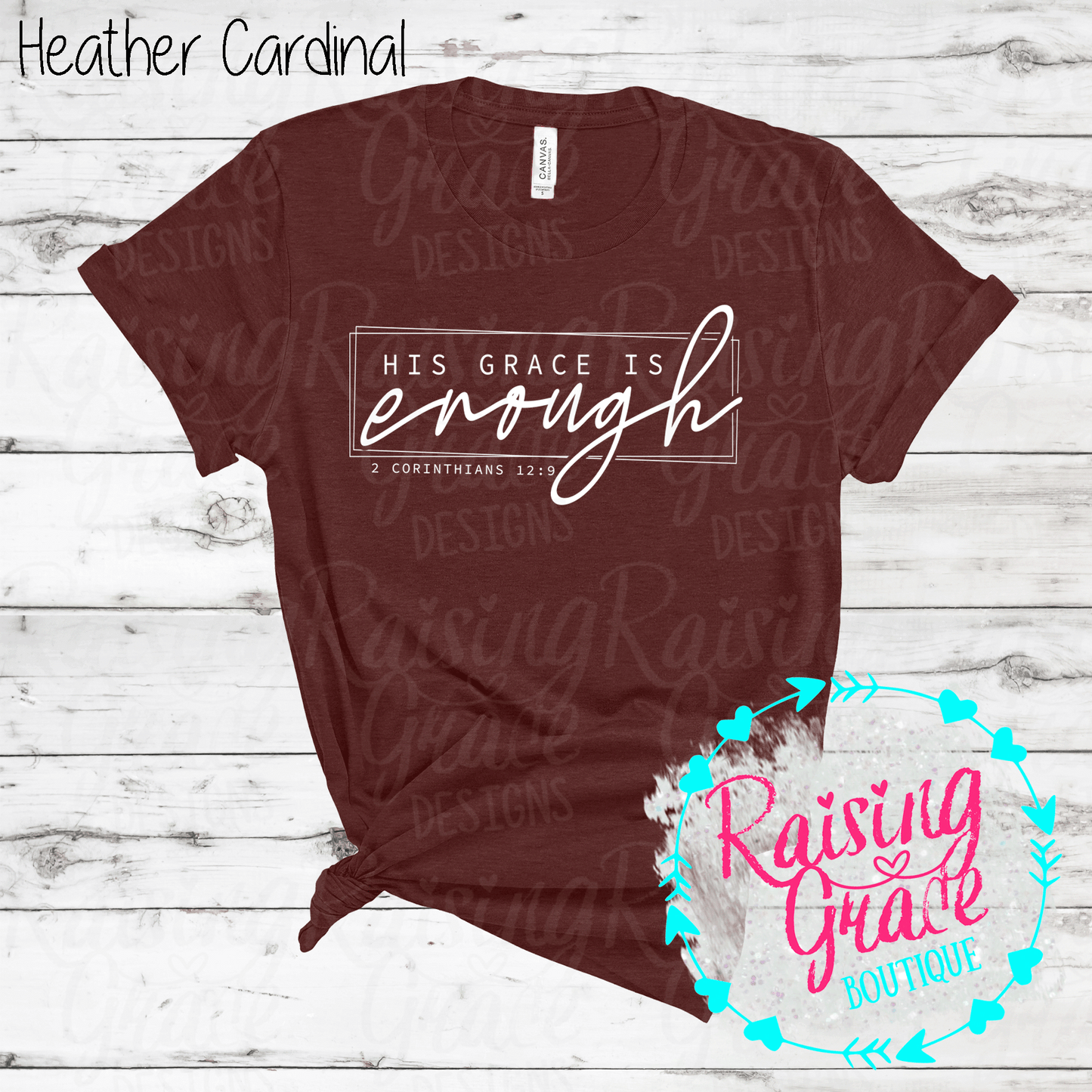 His Grace is Enough T-Shirt - (Shades of Red)