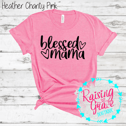 Blessed Mama Graphic T-Shirt | Faith Based Mama Tee | Christian Mom Shirt | Boutique Mama Graphic Tee | Inspirational Mom Shirt