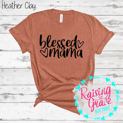 Blessed Mama Graphic T-Shirt | Faith Based Mama Tee | Christian Mom Shirt | Boutique Mama Graphic Tee | Inspirational Mom Shirt