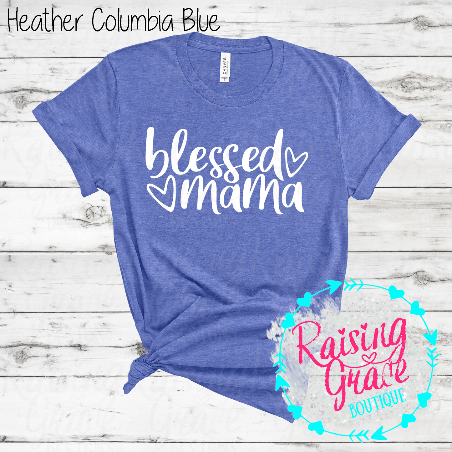 Blessed Mama - T-Shirt - (Shades of Blue)