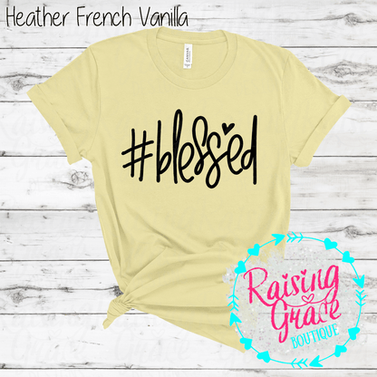 #Blessed Graphic T-Shirt | Faith Based Graphic Tee | Christian Inspirational Shirt | Boutique Faith Tee | Simple Christian Shirt