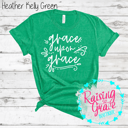 Grace Upon Grace Graphic T-Shirt | Faith Based Graphic Tee | Christian Inspirational Shirt | Boutique Faith Tee | Scripture Inspired Shirt