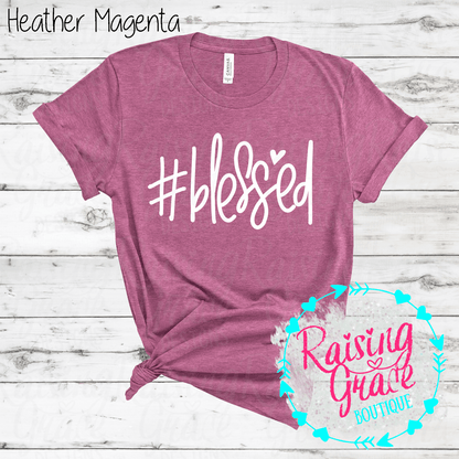 #Blessed Graphic T-Shirt | Faith Based Graphic Tee | Christian Inspirational Shirt | Boutique Faith Tee | Simple Christian Shirt