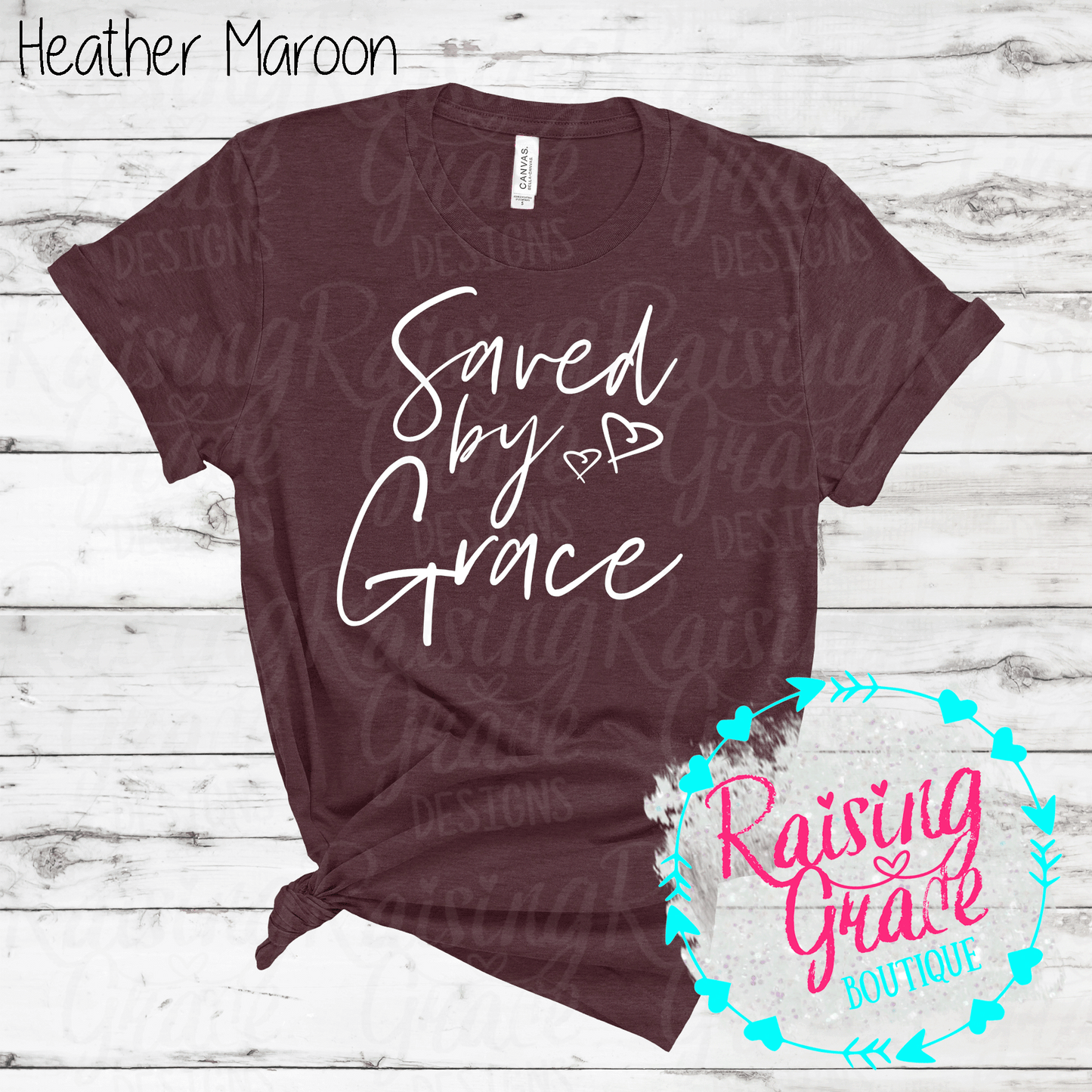 Saved By Grace - T-Shirt - (Shades of Red)