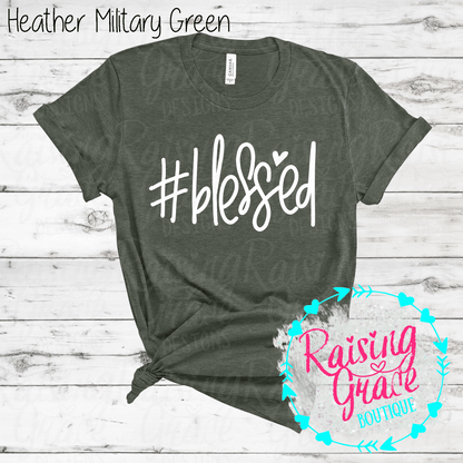 #Blessed Graphic T-Shirt | Faith Based Graphic Tee | Christian Inspirational Shirt | Boutique Faith Tee | Simple Christian Shirt