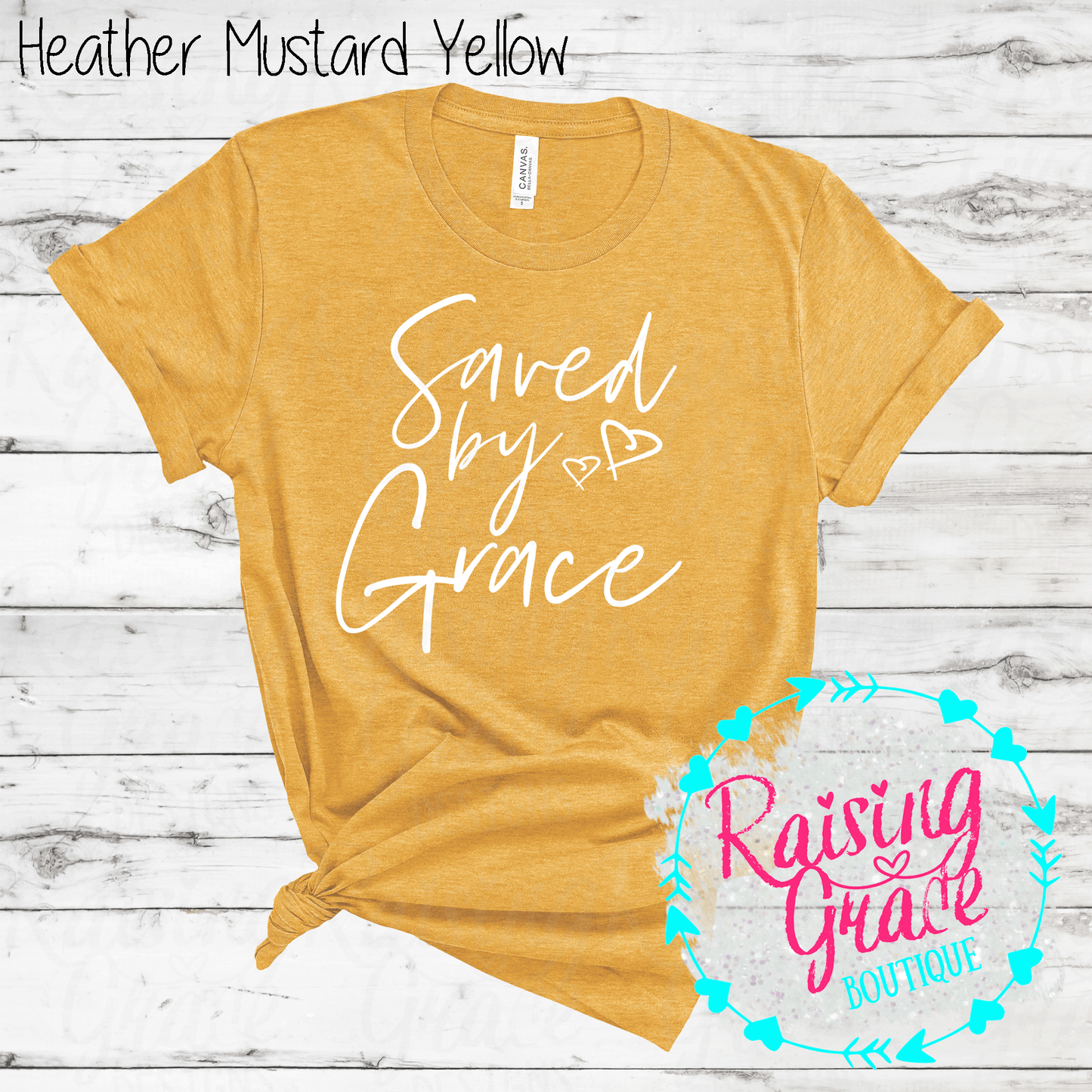 Saved By Grace - T-Shirt - (Shades of Yellow)