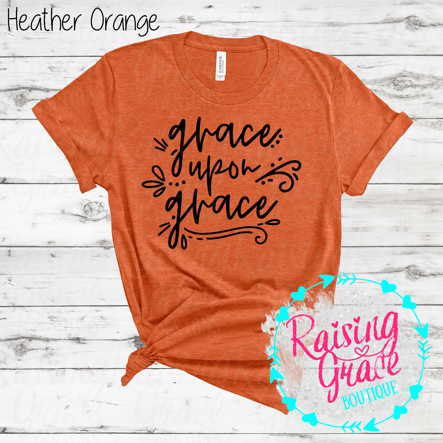 Grace Upon Grace - T-Shirt - (Orange and Browns)