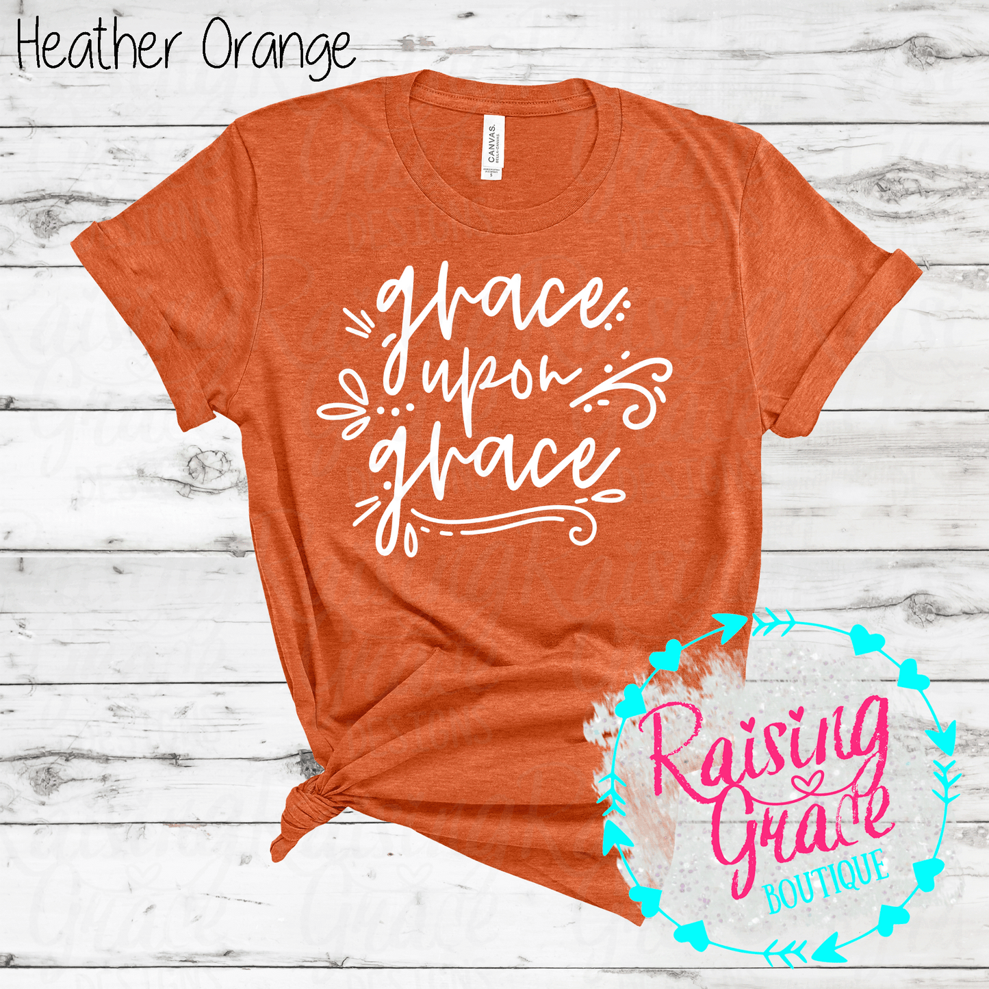 Grace Upon Grace - T-Shirt - (Orange and Browns)