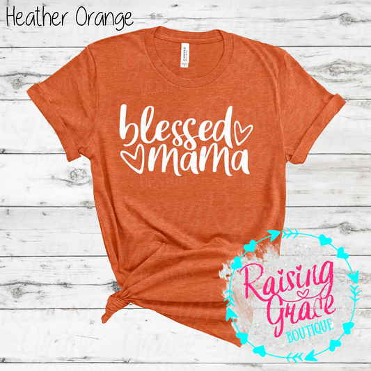 Blessed Mama T-Shirt - (Orange and Browns)