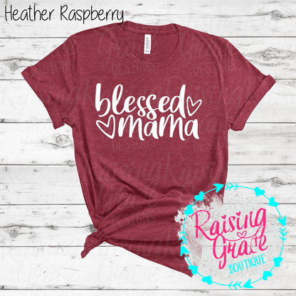 Blessed Mama Graphic T-Shirt | Faith Based Mama Tee | Christian Mom Shirt | Boutique Mama Graphic Tee | Inspirational Mom Shirt
