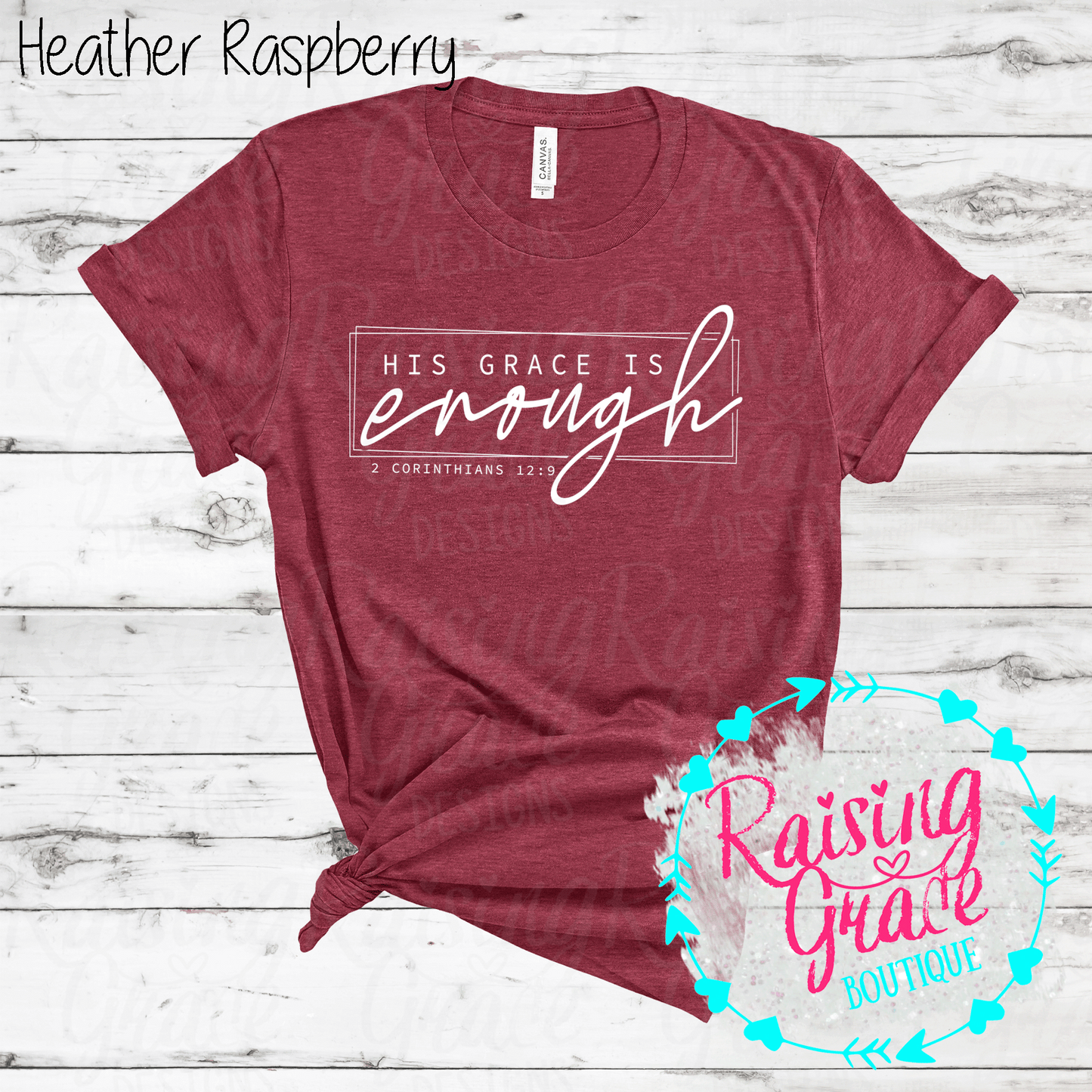 His Grace is Enough T-Shirt - (Shades of Red)