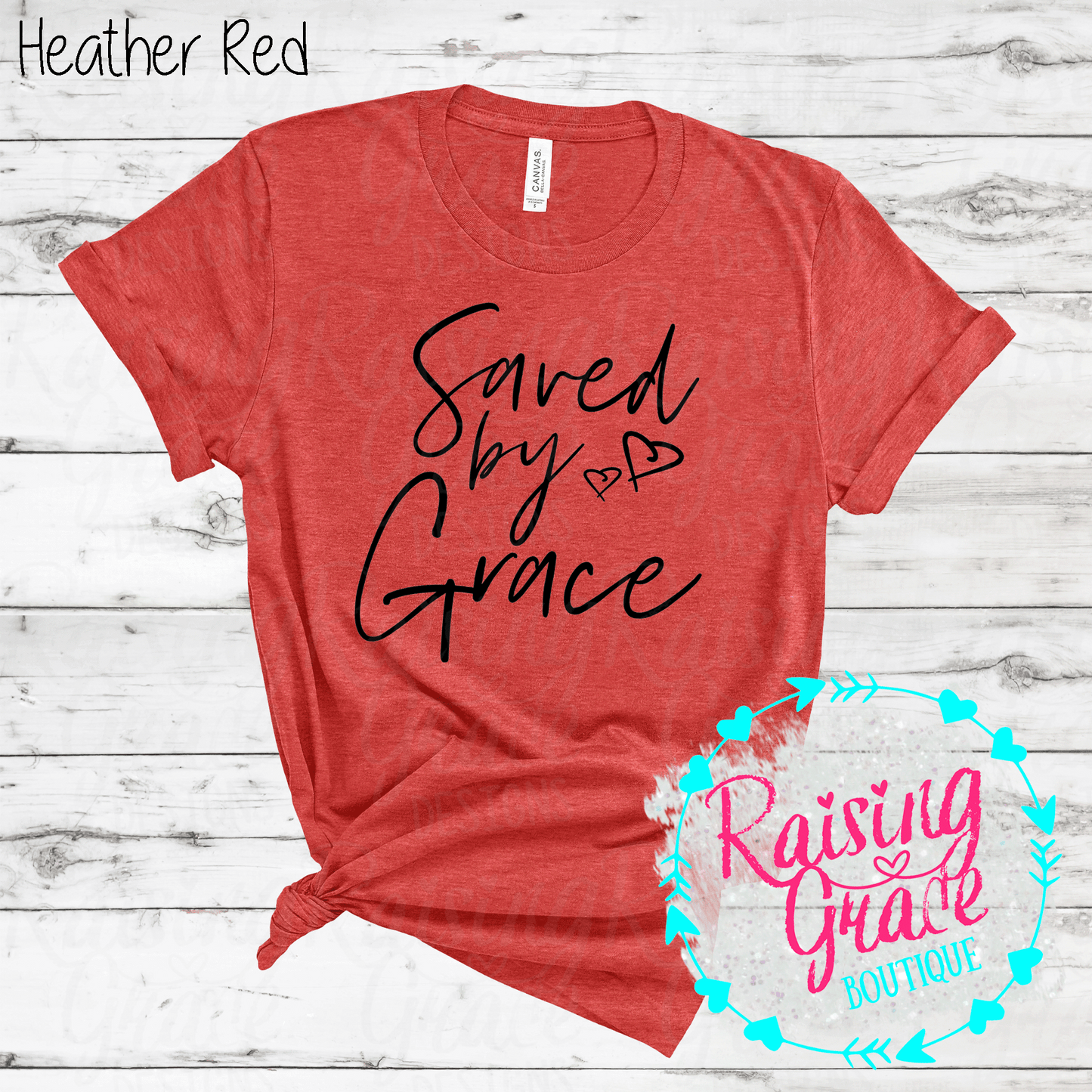 Saved By Grace - T-Shirt - (Shades of Red)