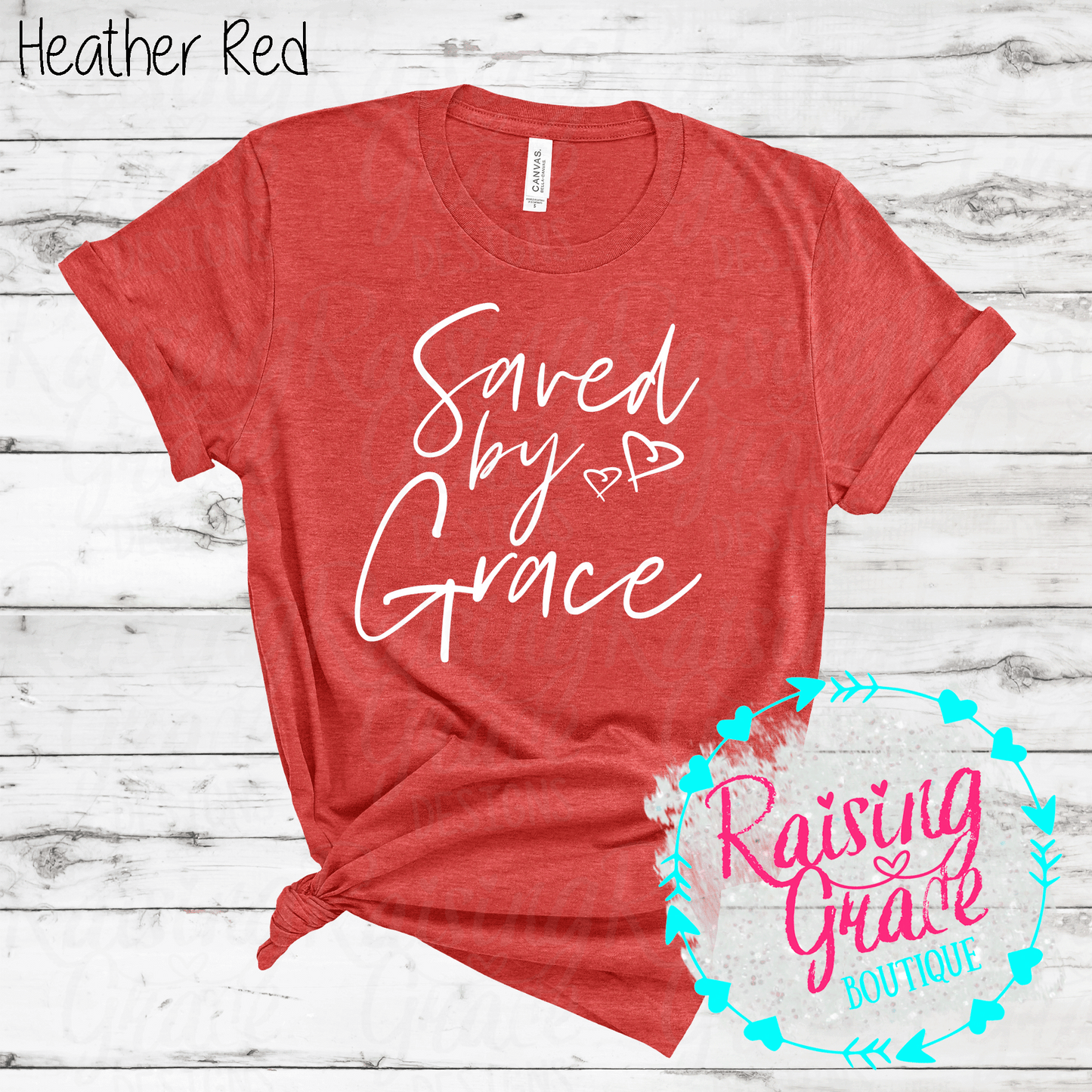 Saved By Grace - T-Shirt - (Shades of Red)